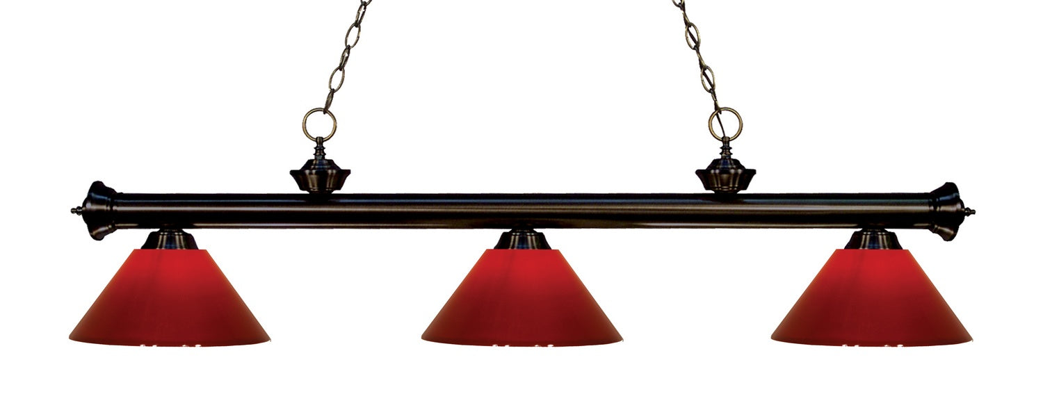 Z-Lite 200-3BRZ-PRD Three Light Billiard, Bronze