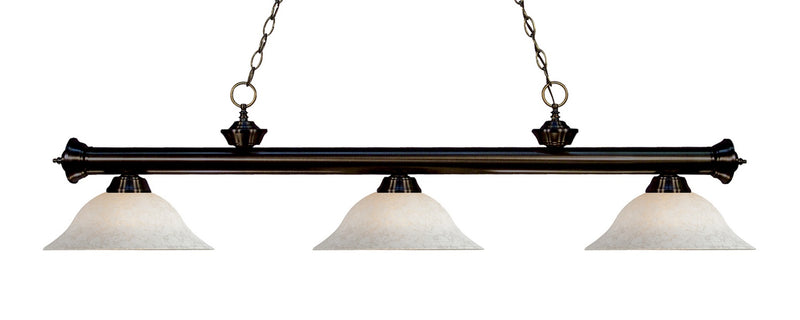 Z-Lite 200-3BRZ-WM16 Three Light Billiard, Bronze