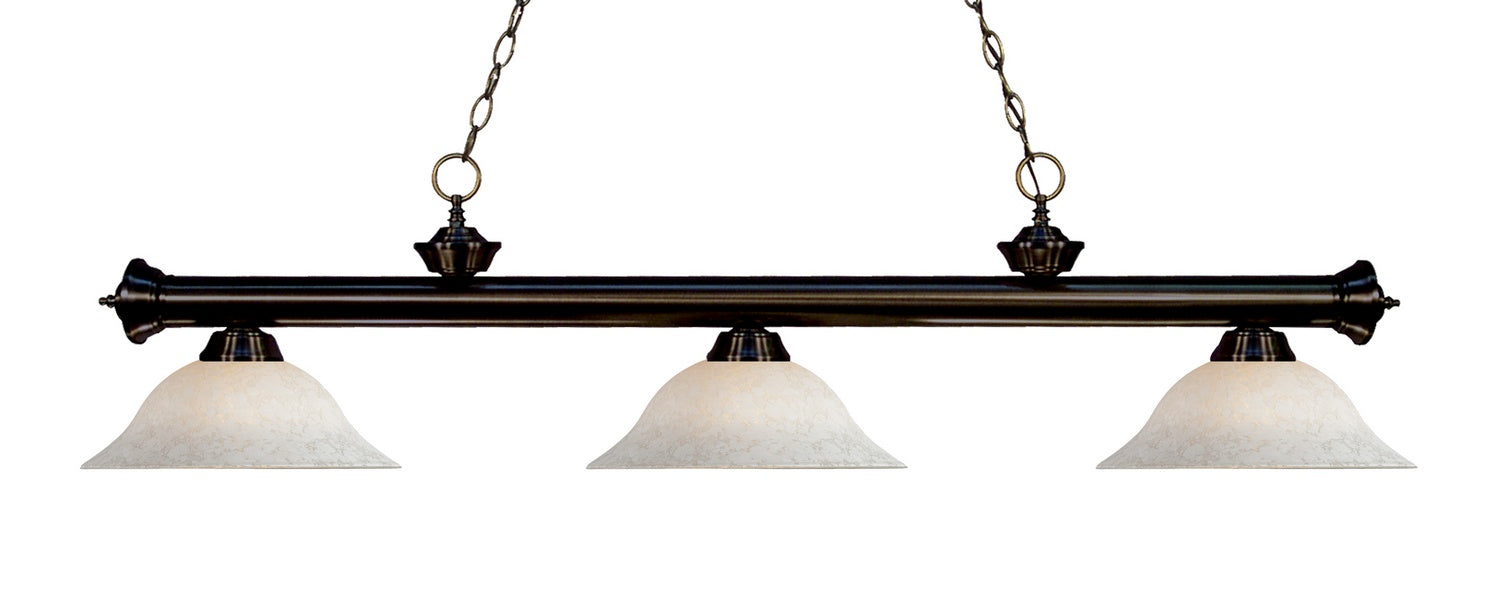Z-Lite 200-3BRZ-WM16 Three Light Billiard, Bronze