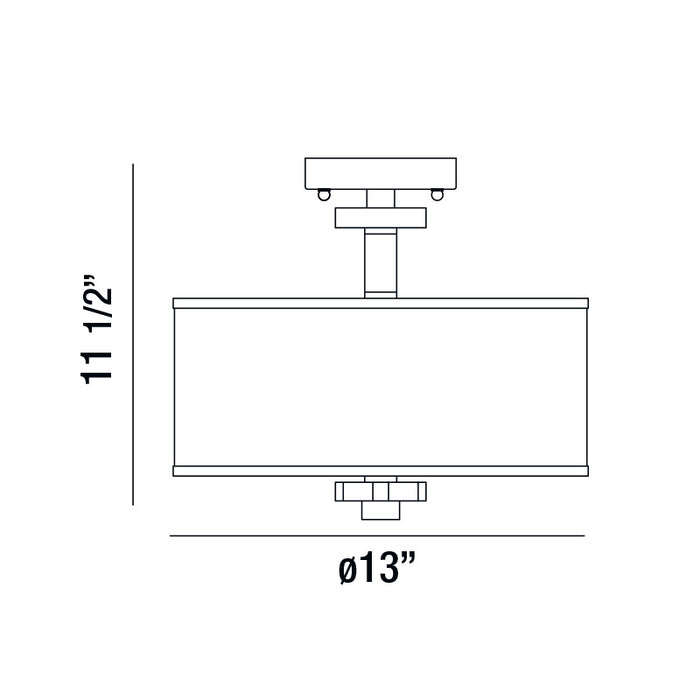 Eurofase 15330-045 Three Light Semi-Flush Mount, Satin Nickel