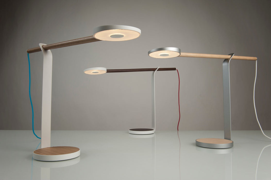 Koncept GR1-W-WNR-MWT-DSK LED Desk Lamp, Walnut/Matte White