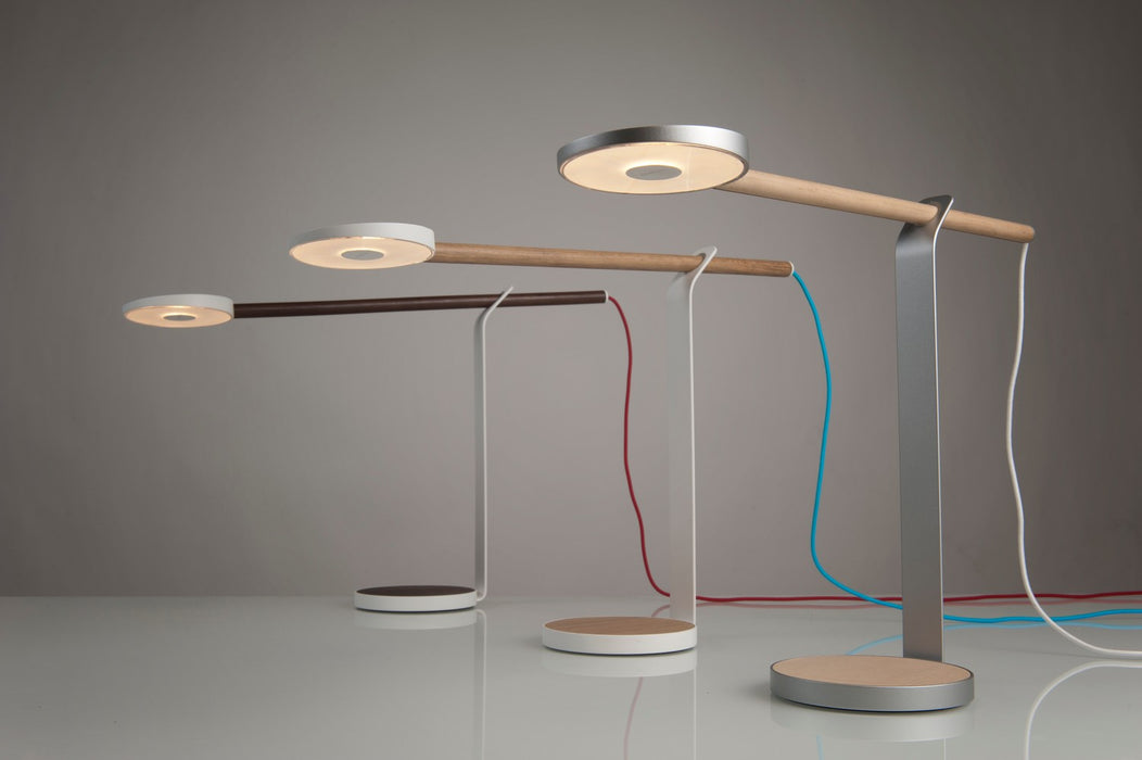 Koncept GR1-W-WNR-MWT-DSK LED Desk Lamp, Walnut/Matte White
