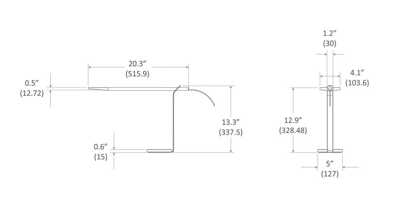 Koncept GR1-W-WOB-MWT-DSK LED Desk Lamp, White Oak/Matte White