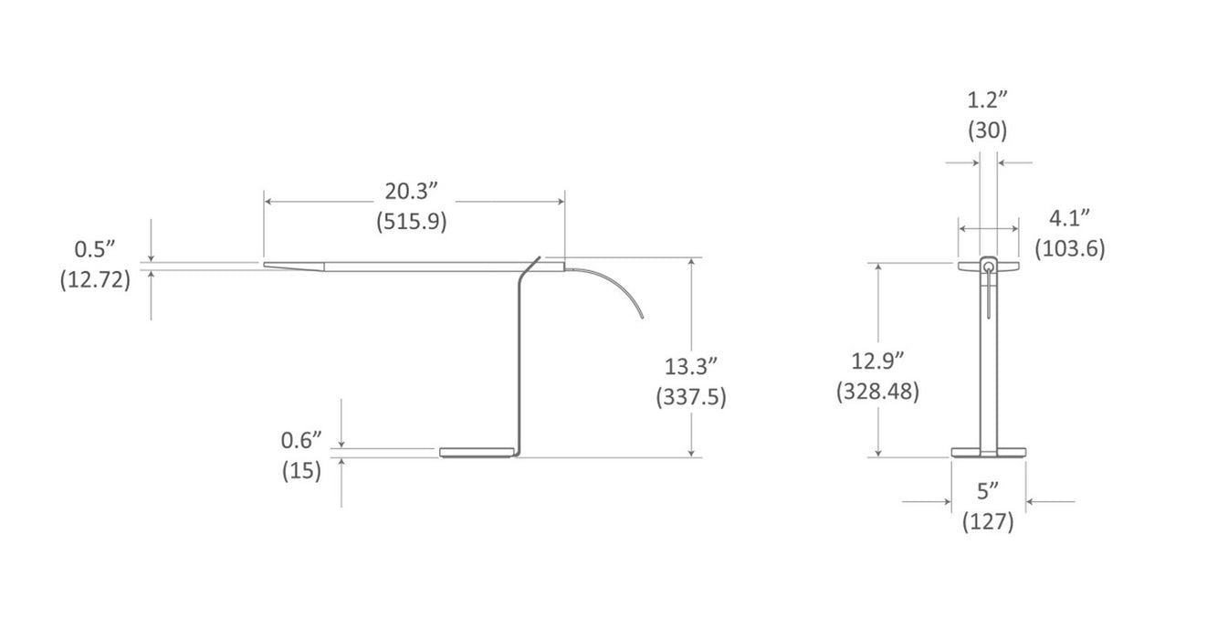 Koncept GR1-W-WOB-MWT-DSK LED Desk Lamp, White Oak/Matte White