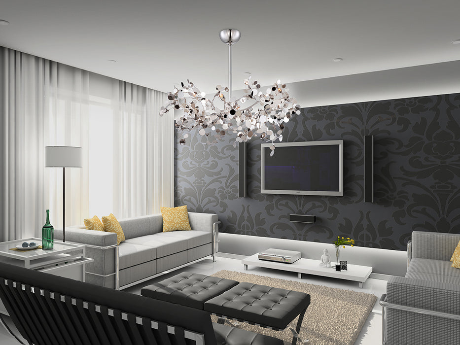 Eurofase 25623-017 Five Light Pendant, Polished Nickel