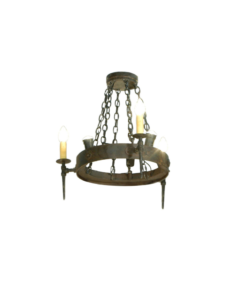 Meyda Tiffany 112811 Six Light Chandelier, Hand Waxed Metal