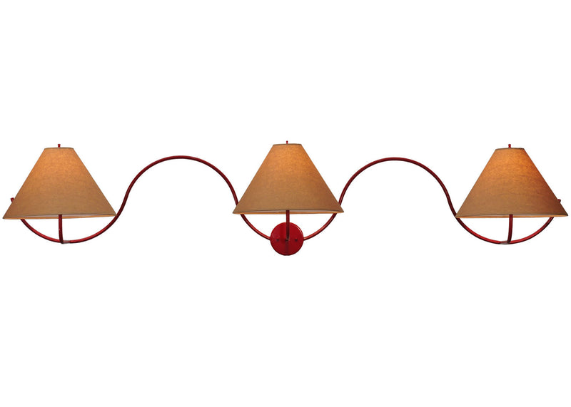 Meyda Tiffany 114546 Three Light Wall Sconce, Ruby Red