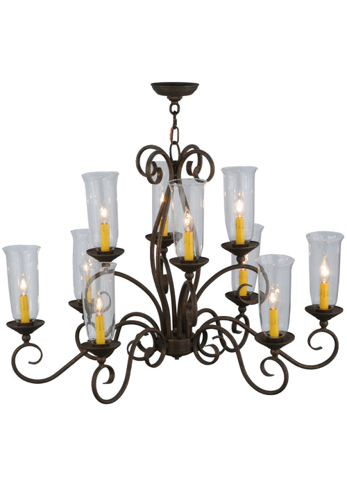 Meyda Tiffany 115867 Ten Light Chandelier, Gilded Tobacco