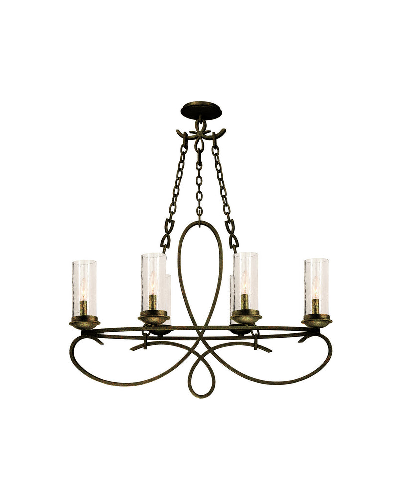 Kalco 2673HB/1100 Six Light Chandelier, Heirloom Bronze