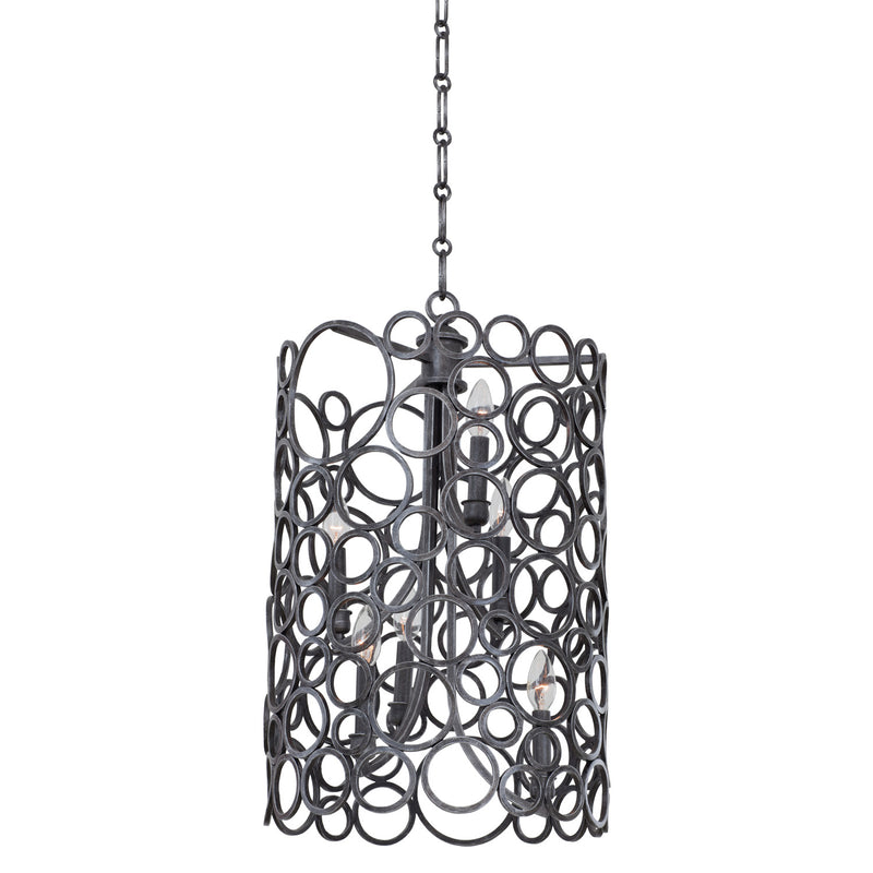 Kalco 2762VI Six Light Foyer Pendant, Vintage Iron