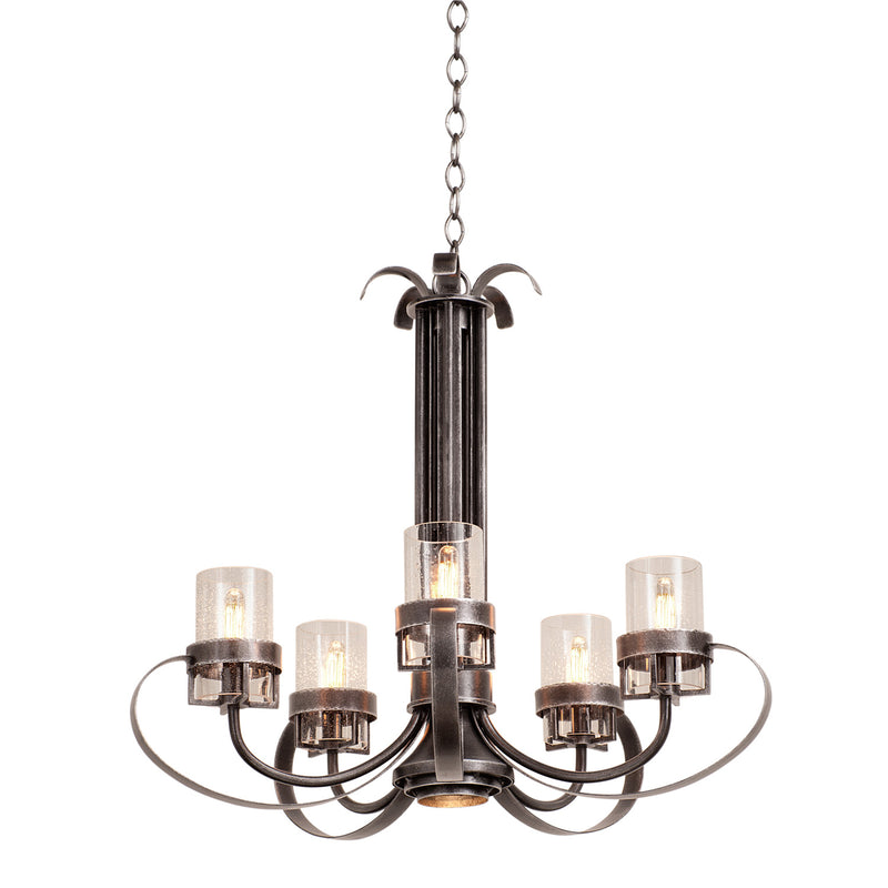 Kalco 2890VI Six Light Chandelier, Vintage Iron