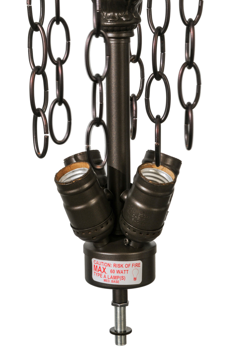 Meyda Tiffany 106604 Four Light Inverted Pendant Hardware, Mahogany Bronze