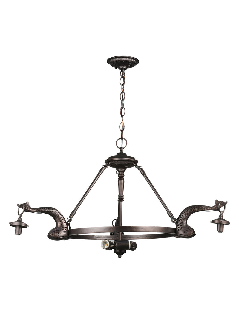 Meyda Tiffany 110426 Six Light Chandelier, Mahogany Bronze