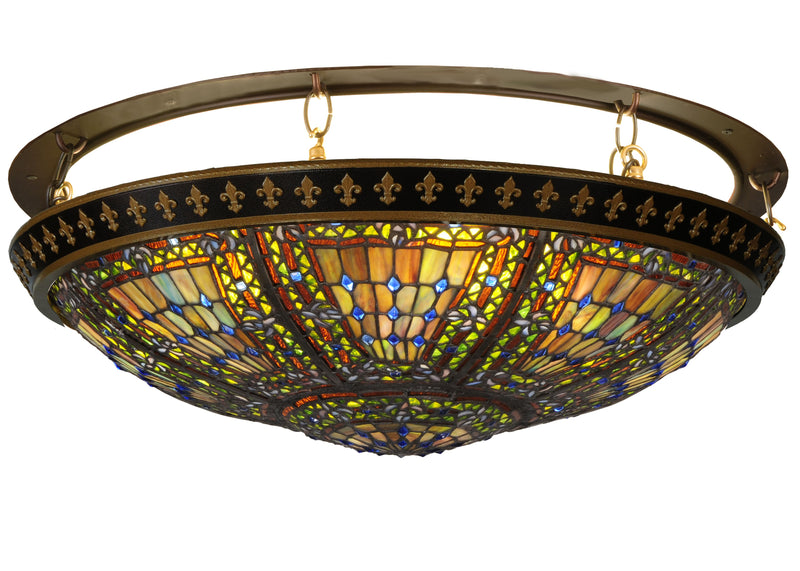 Meyda Tiffany 122540 Four Light Flushmount, Copper Vein And Antique Gold