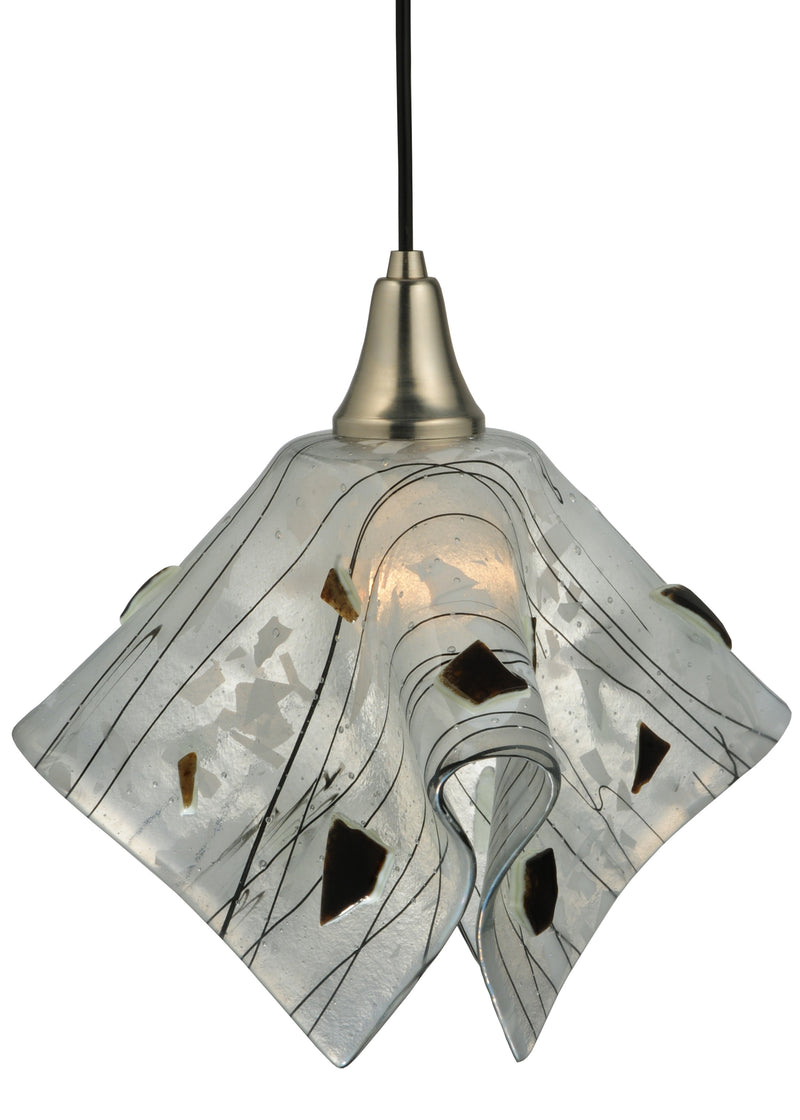 Meyda Tiffany 122305 One Light Pendant, Brushed Nickel