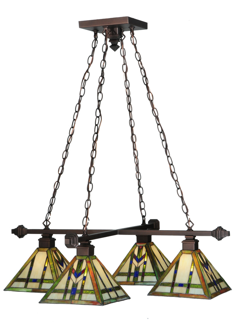 Meyda Tiffany 122603 Four Light Chandelier, Mahogany Bronze