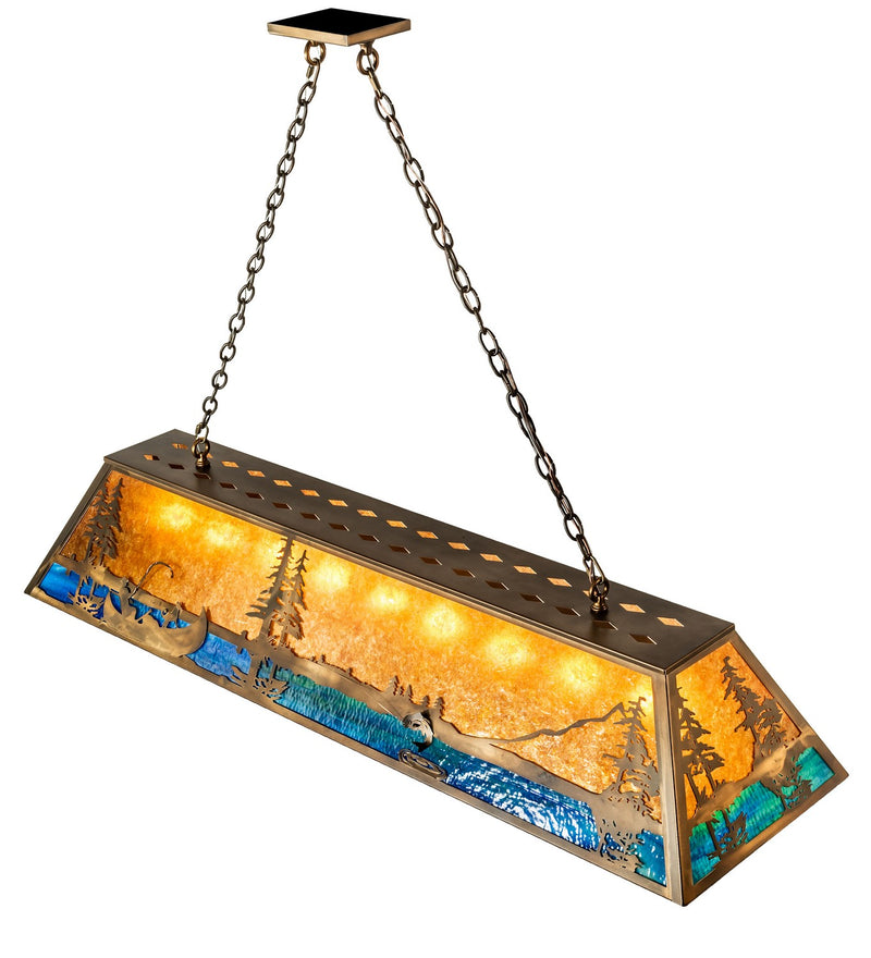 Meyda Tiffany 122907 Nine Light Oblong Pendant, Antique Copper