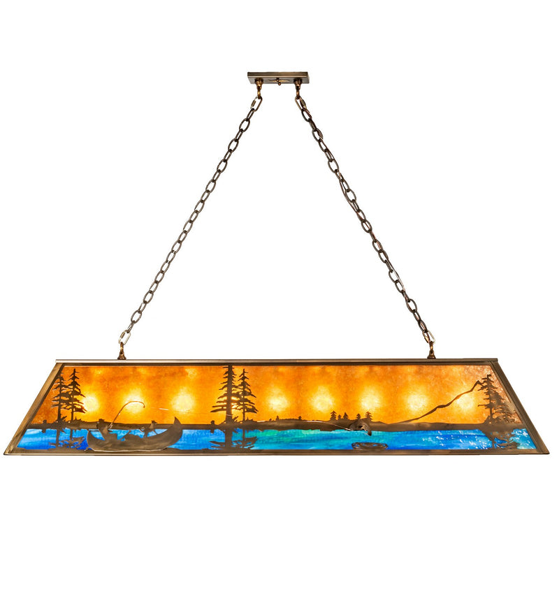 Meyda Tiffany 122907 Nine Light Oblong Pendant, Antique Copper