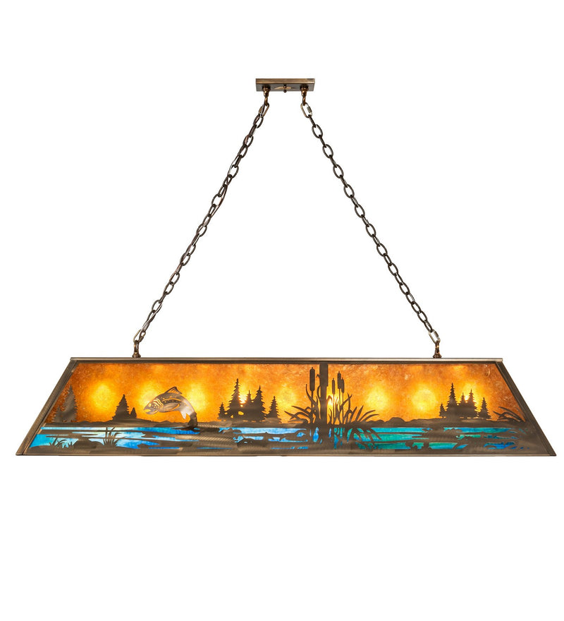 Meyda Tiffany 122907 Nine Light Oblong Pendant, Antique Copper