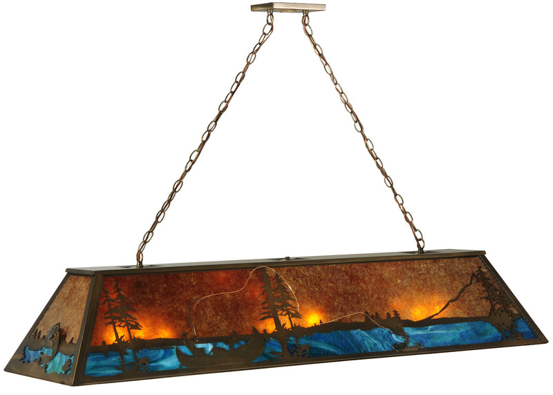 Meyda Tiffany 122907 Nine Light Oblong Pendant, Antique Copper
