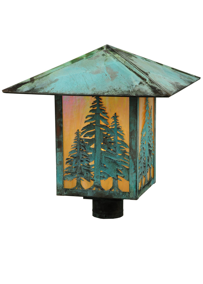 Meyda Tiffany 123090 One Light Post Mount, Verdigris