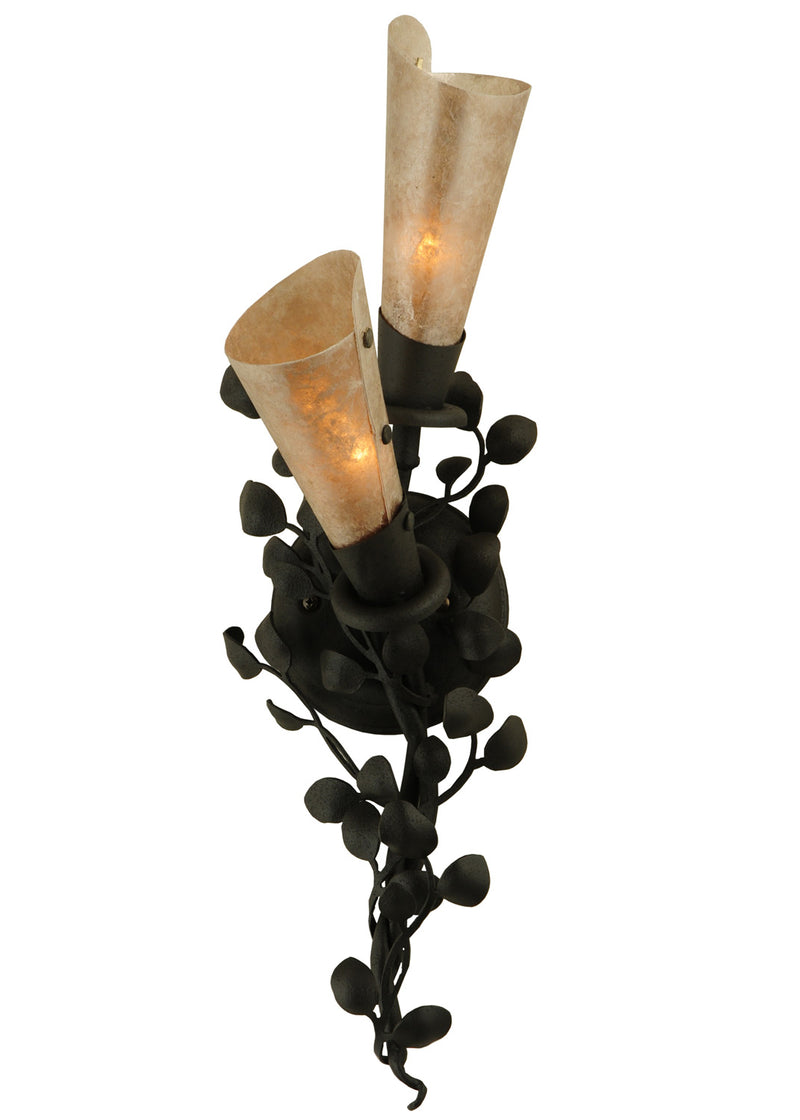 Meyda Tiffany 123228 Two Light Wall Sconce, Old Wrought Iron