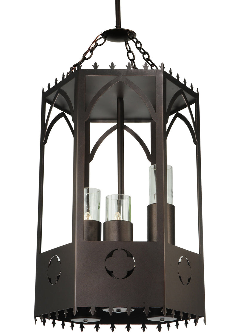 Meyda Tiffany 123233 Three Light Pendant, Mahogany Bronze