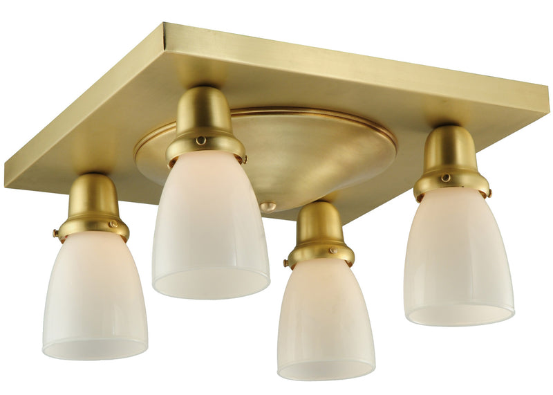 Meyda Tiffany 123313 Four Light Flushmount, Brushed Brass