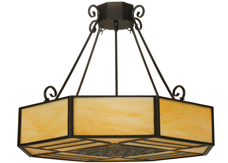 Meyda Tiffany 123525 Four Light Semi-Flushmount, Timeless Bronze