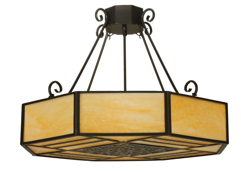 Meyda Tiffany 123527 Four Light Semi-Flushmount, Timeless Bronze