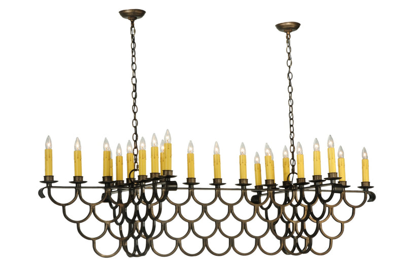 Meyda Tiffany 116731 23 Light Oblong Chandelier, Antique Copper/Black Stipple