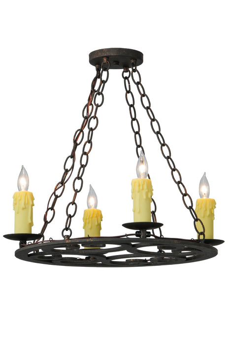 Meyda Tiffany 118125 Four Light Chandelier, Black Metal,Custom