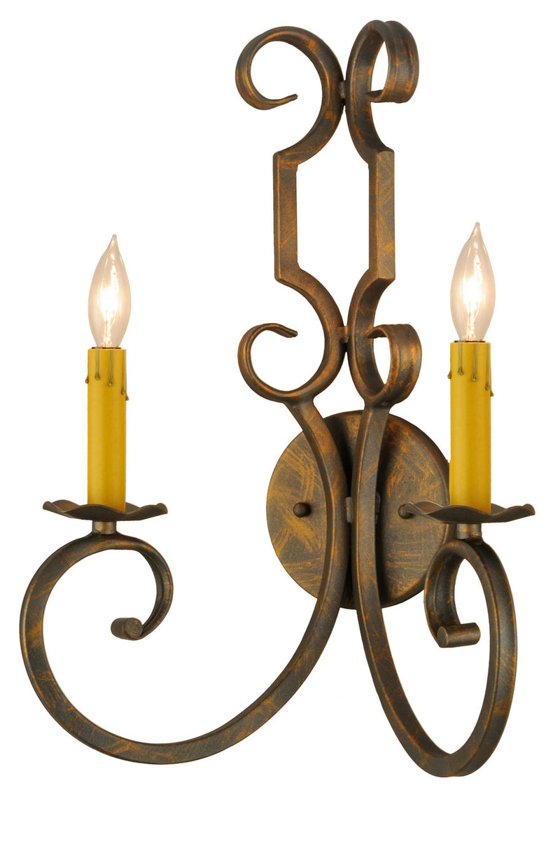Meyda Tiffany 117559 Two Light Wall Sconce, French Bronze