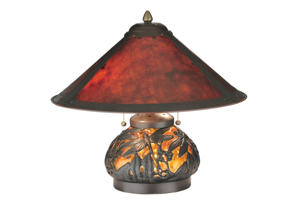 Meyda Tiffany 118681 Three Light Table Lamp, Amber