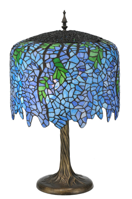 Meyda Tiffany 118689 Three Light Table Lamp, Mahogany Bronze