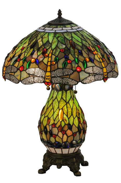 Meyda Tiffany 118845 Two Light Table Lamp, Antique Brass