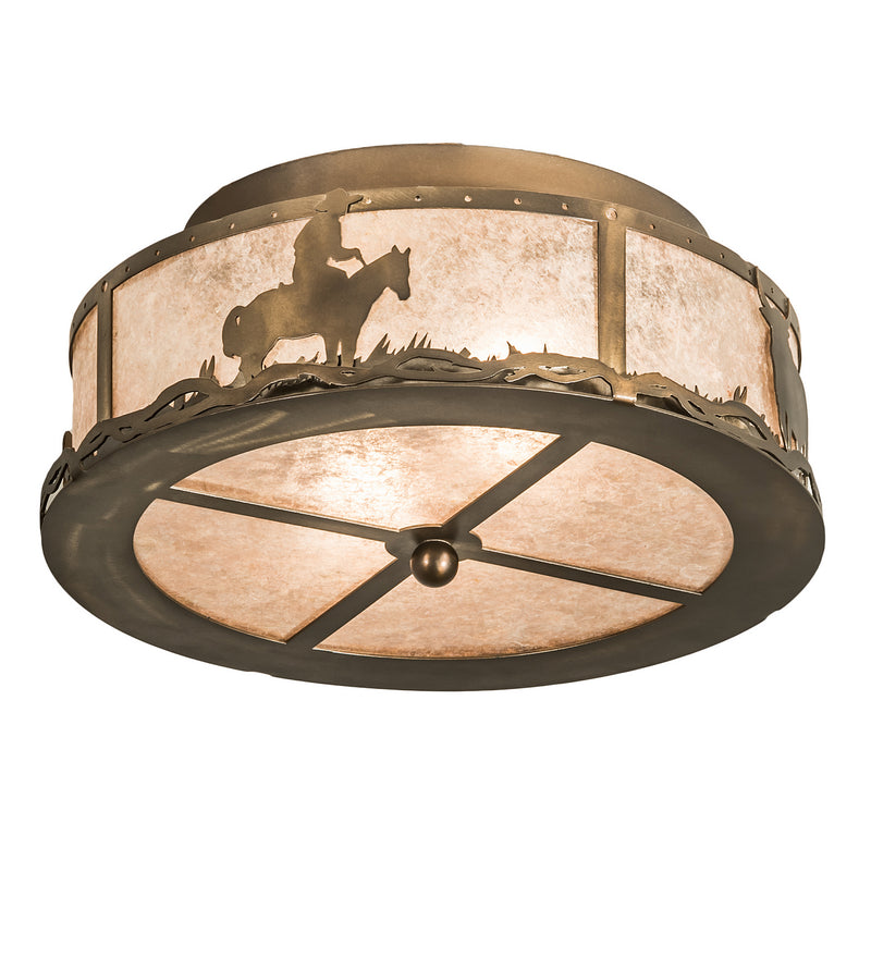 Meyda Tiffany 118919 Two Light Flushmount, Antique Copper