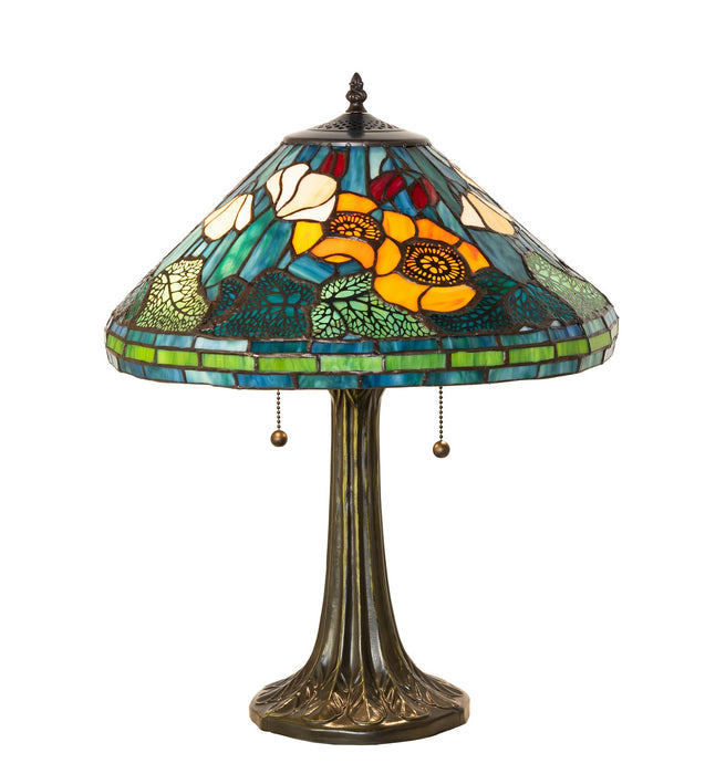 Meyda Tiffany 119554 Two Light Table Lamp, Antique Brass
