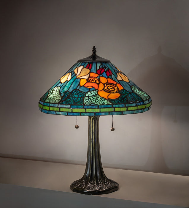 Meyda Tiffany 119554 Two Light Table Lamp, Antique Brass