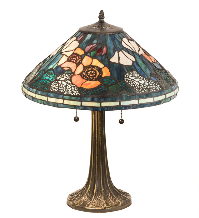 Meyda Tiffany 119554 Two Light Table Lamp, Antique Brass