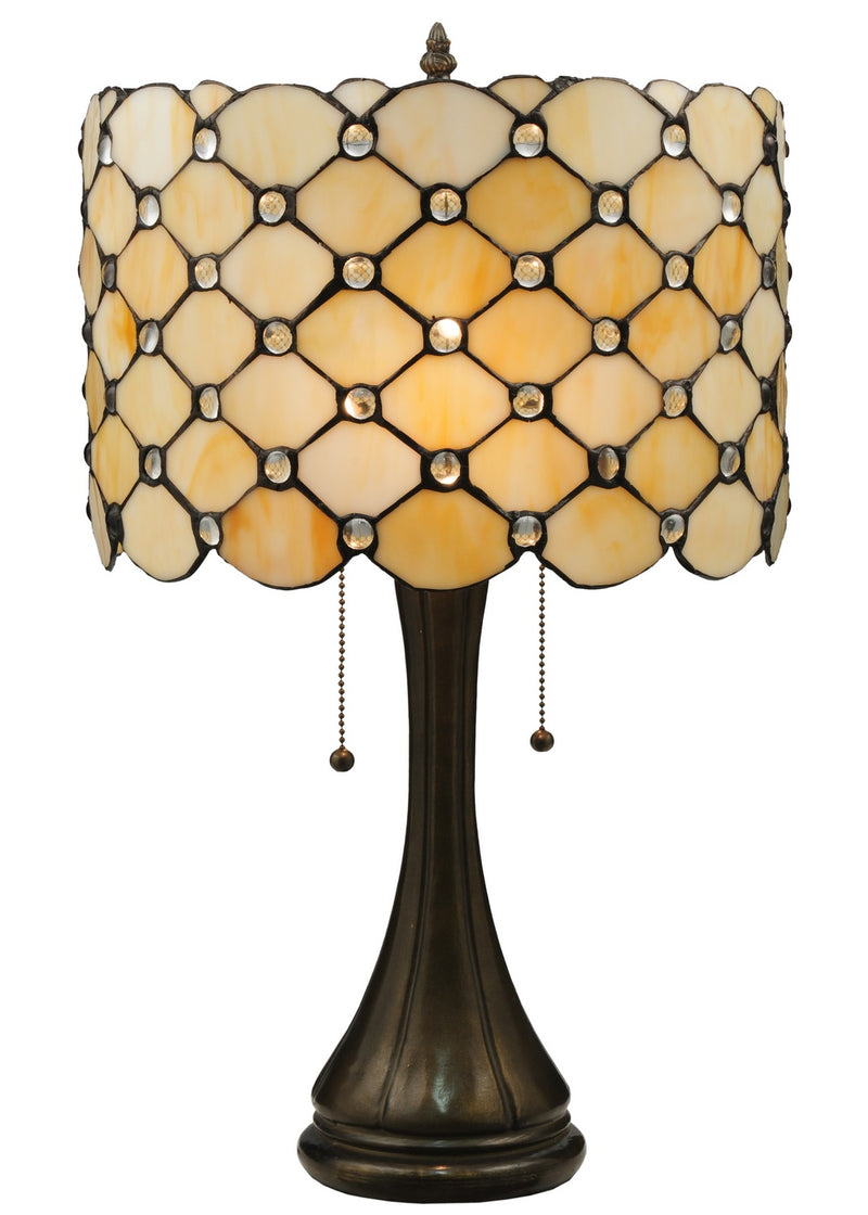 Meyda Tiffany 119589 Two Light Table Lamp, Mahogany Bronze