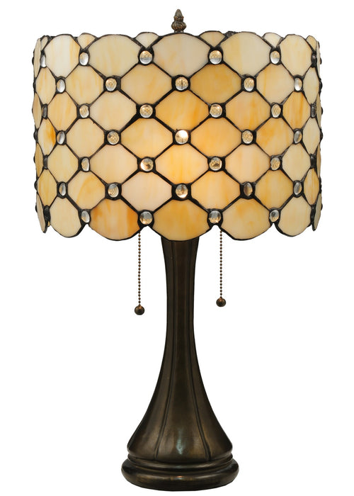 Meyda Tiffany 119589 Two Light Table Lamp, Mahogany Bronze