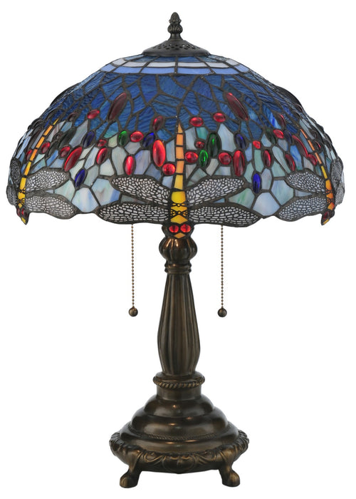 Meyda Tiffany 119650 Two Light Table Lamp, Mahogany Bronze