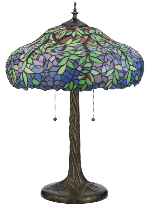 Meyda Tiffany 119674 Three Light Table Lamp, Antique,Mahogany Bronze