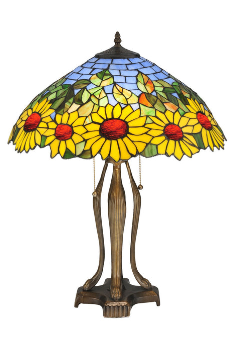 Meyda Tiffany 119682 Two Light Table Lamp, Antique Brass