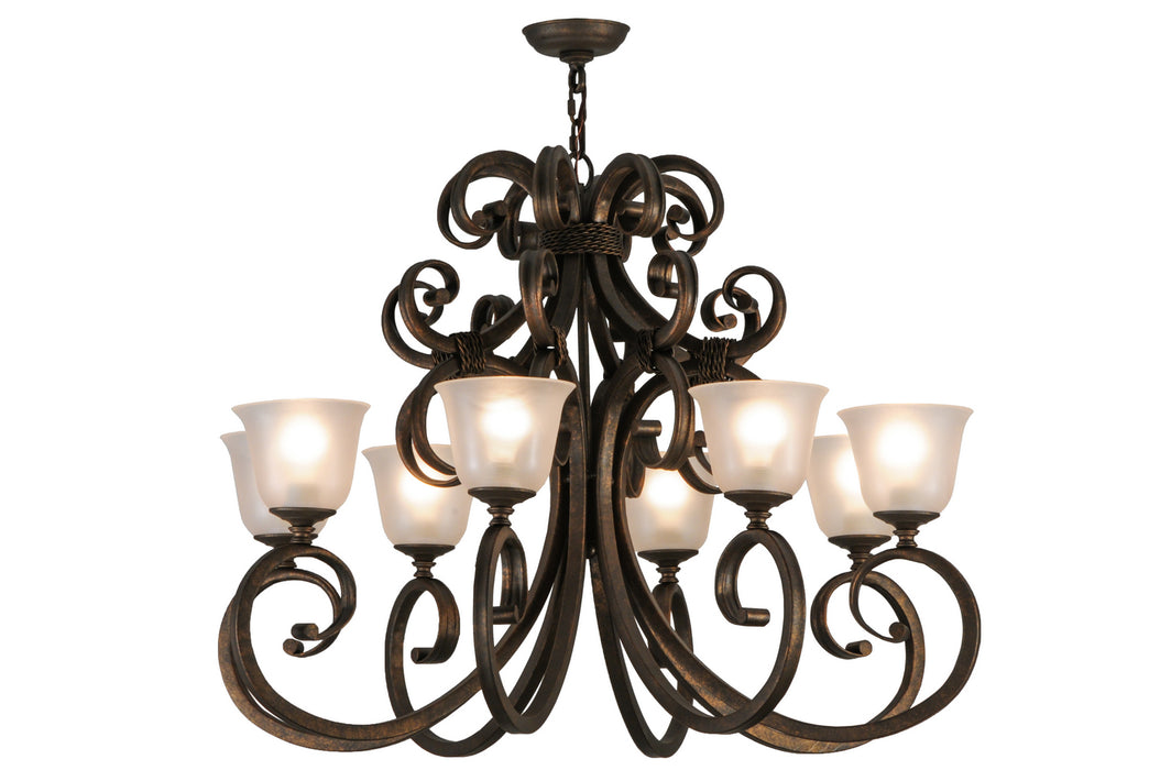 Meyda Tiffany 120273 Eight Light Chandelier, Gilded Tobacco