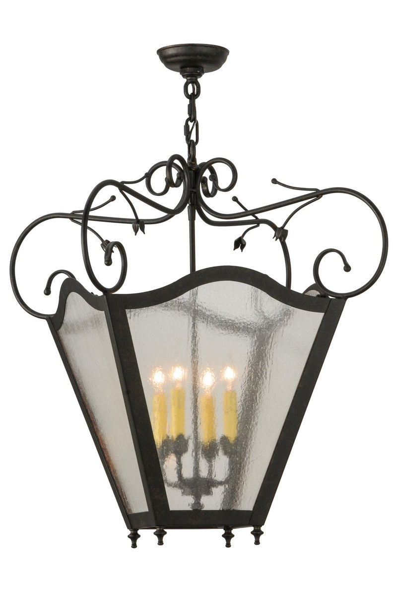 Meyda Tiffany 120305 Four Light Pendant, Chestnut Textured