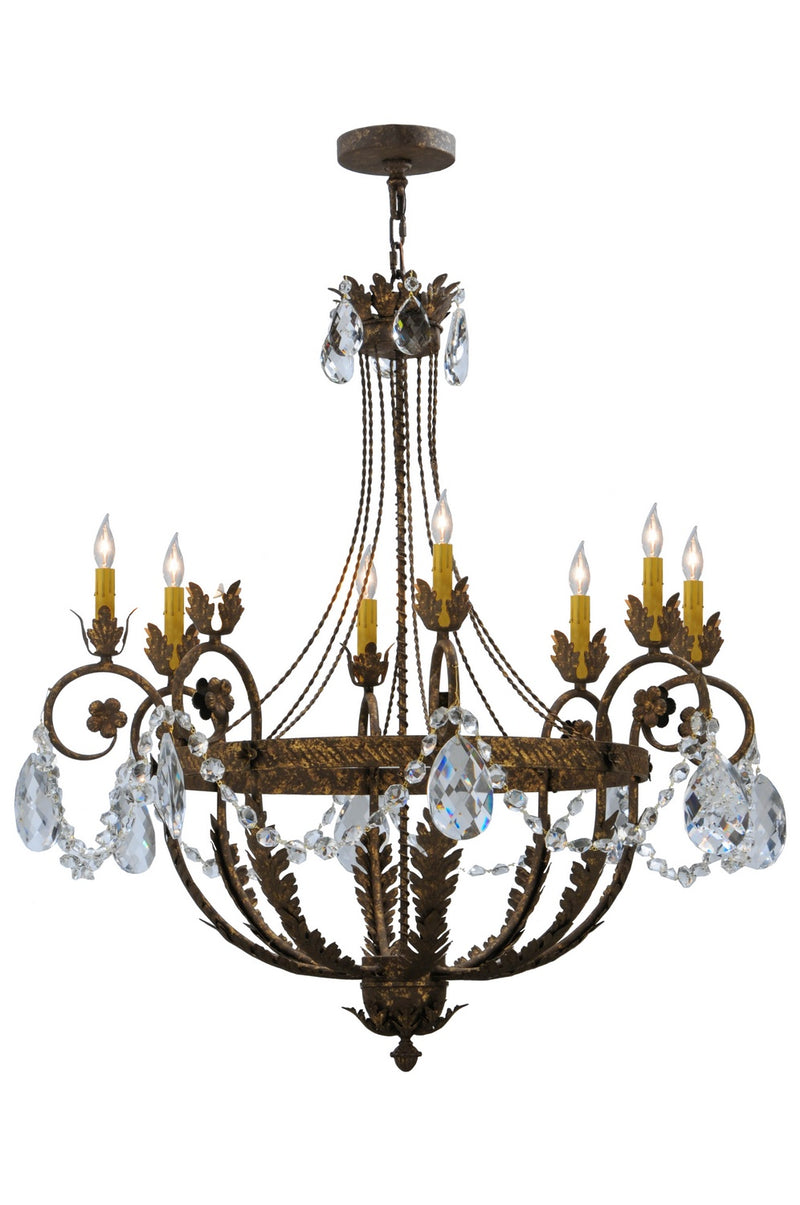 Meyda Tiffany 120414 Eight Light Chandelier, Pompeii Gold
