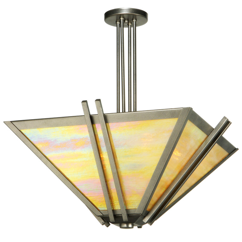 Meyda Tiffany 121241 Four Light Semi-Flushmount, Blackened Pewter
