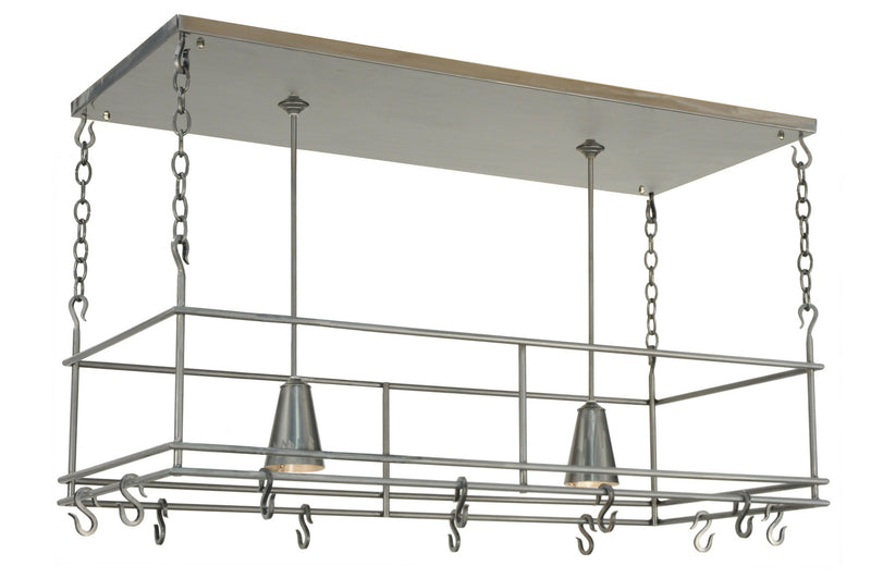 Meyda Tiffany 121711 Two Light Pot Rack, Nickel